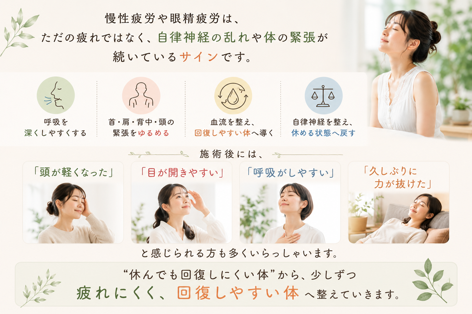 疲労へのアプローチで期待できる変化