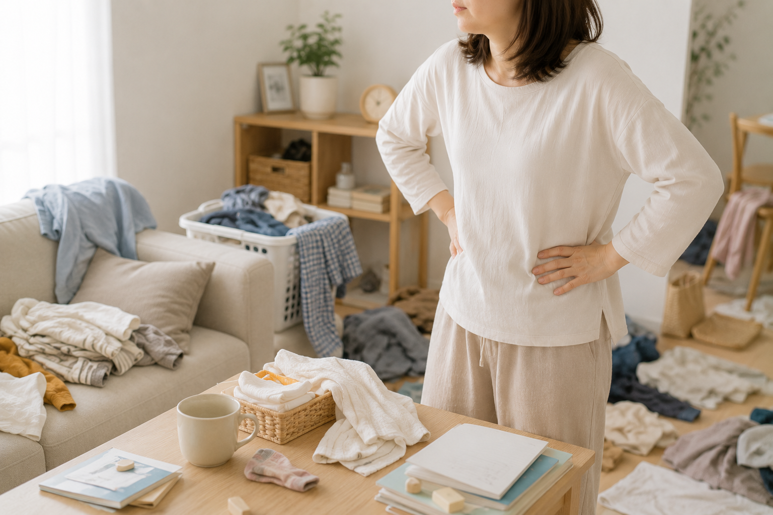 家事や日常に疲れてイライラする女性